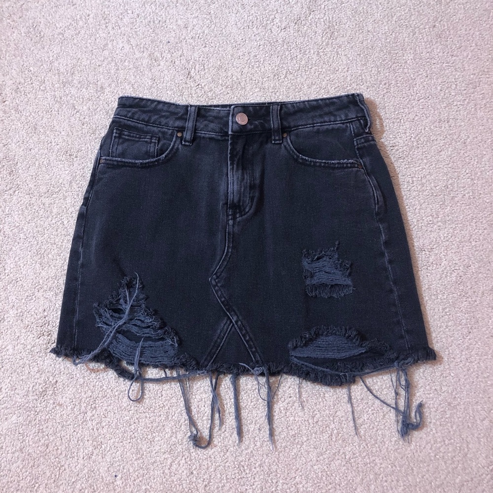 PacSun black denim mini skirt